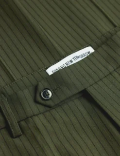 Essential Suit Moss Green Pinstripe