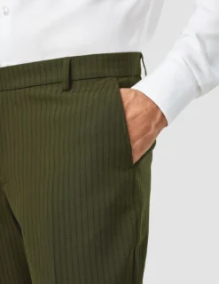 Essential Suit Moss Green Pinstripe