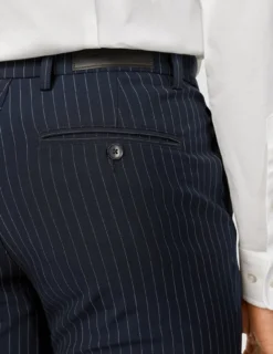 Essential Suit Pants Regular Navy Pinstripe