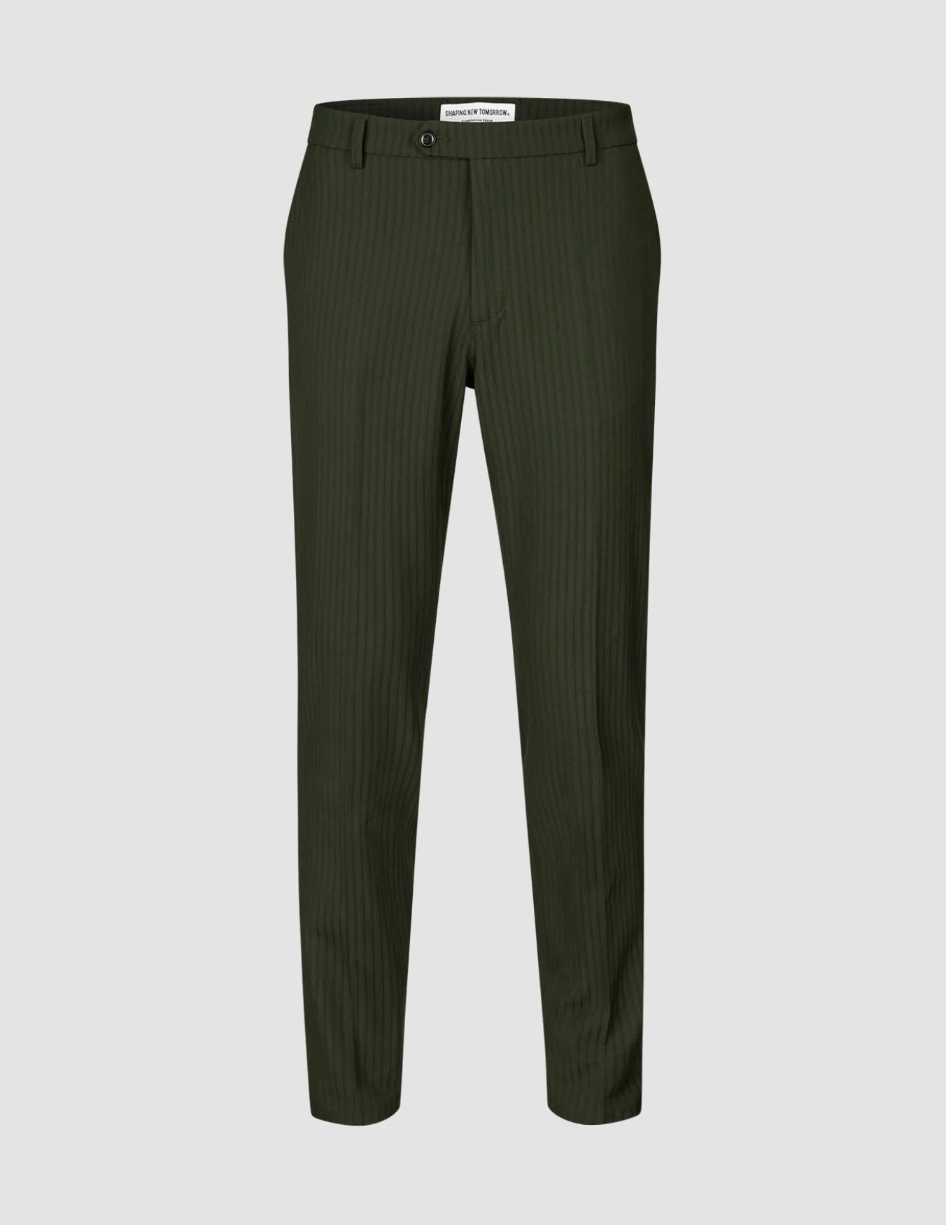 Essential Suit Pants Regular Moss Green Pinstripe