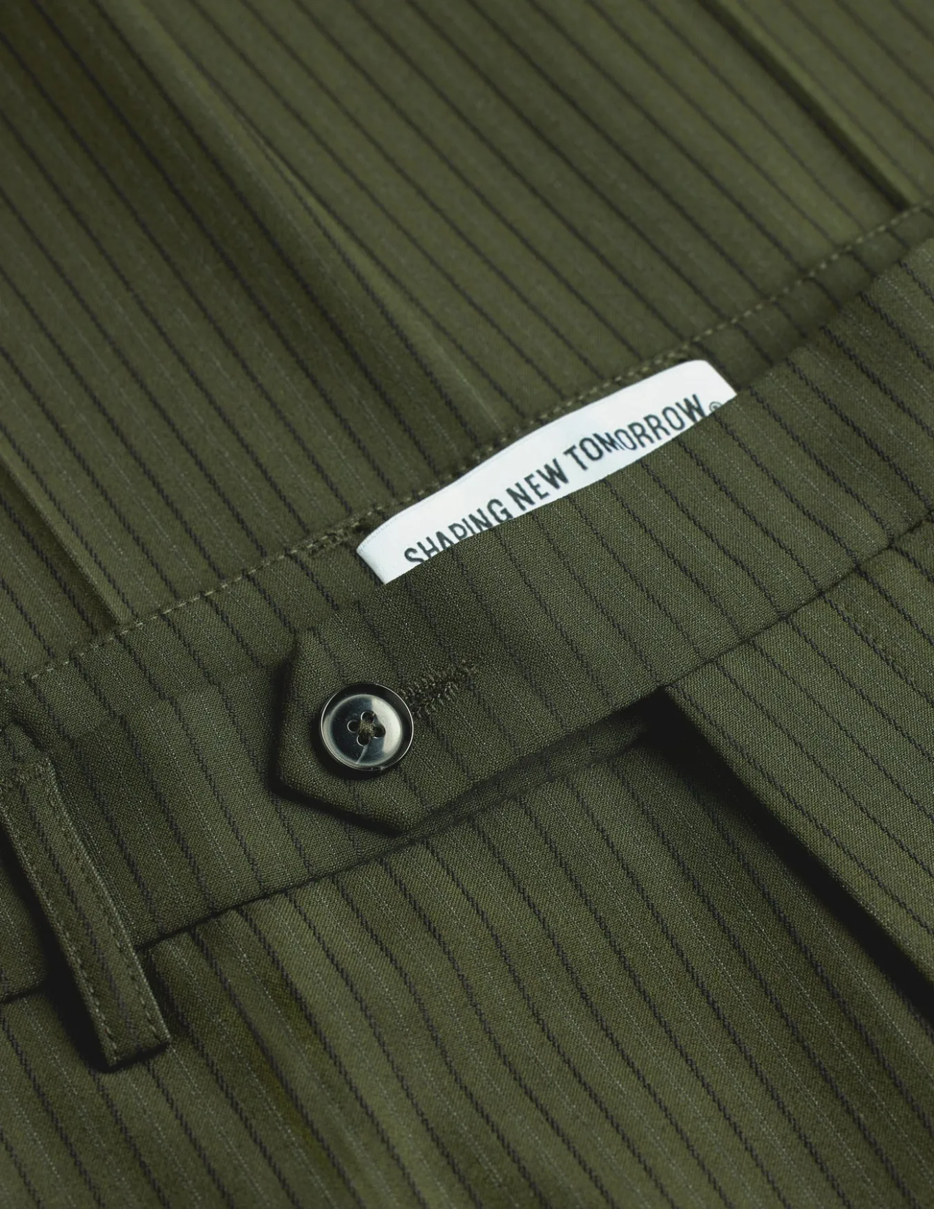 Essential Suit Pants Regular Moss Green Pinstripe