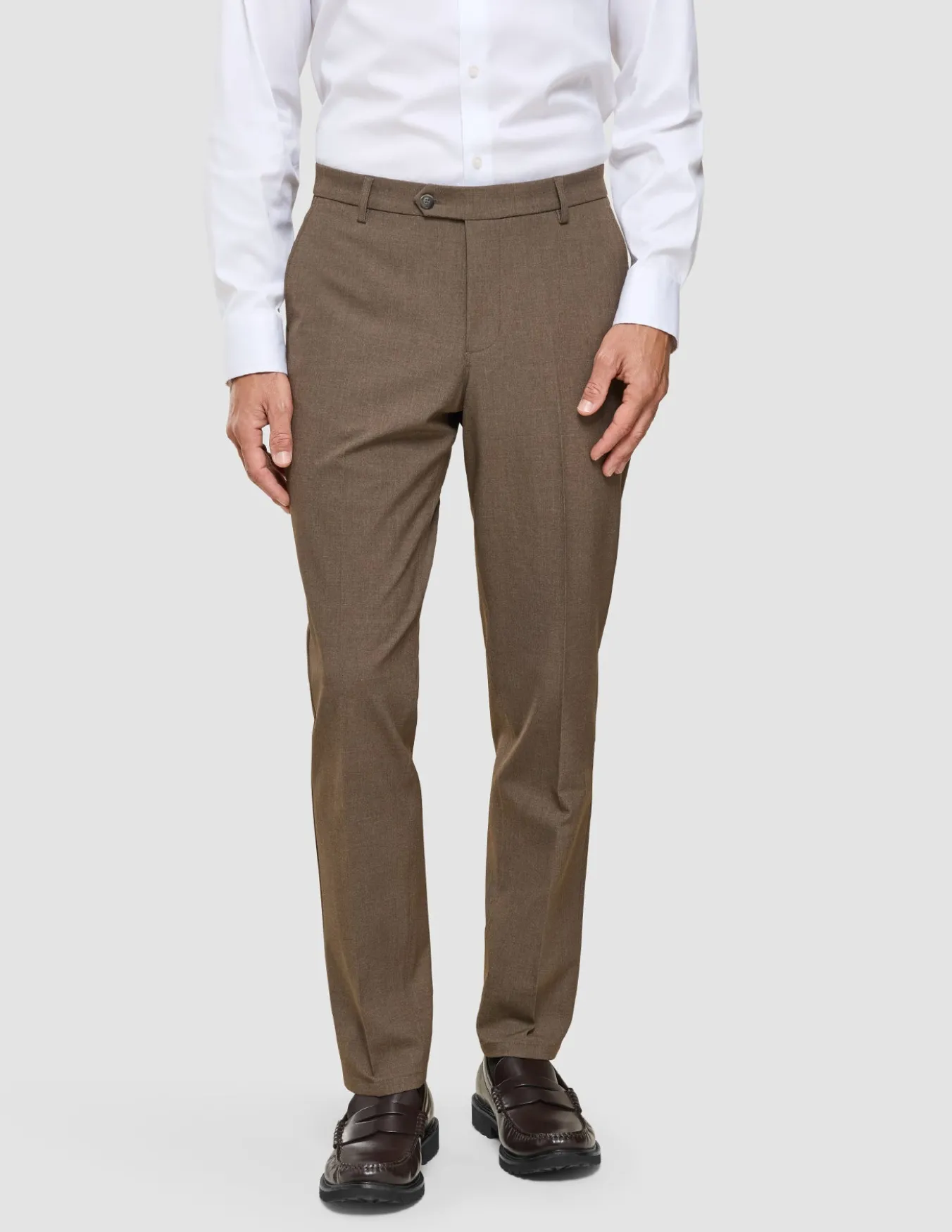 Essential Suit Pants Regular Saddle Brown Melange