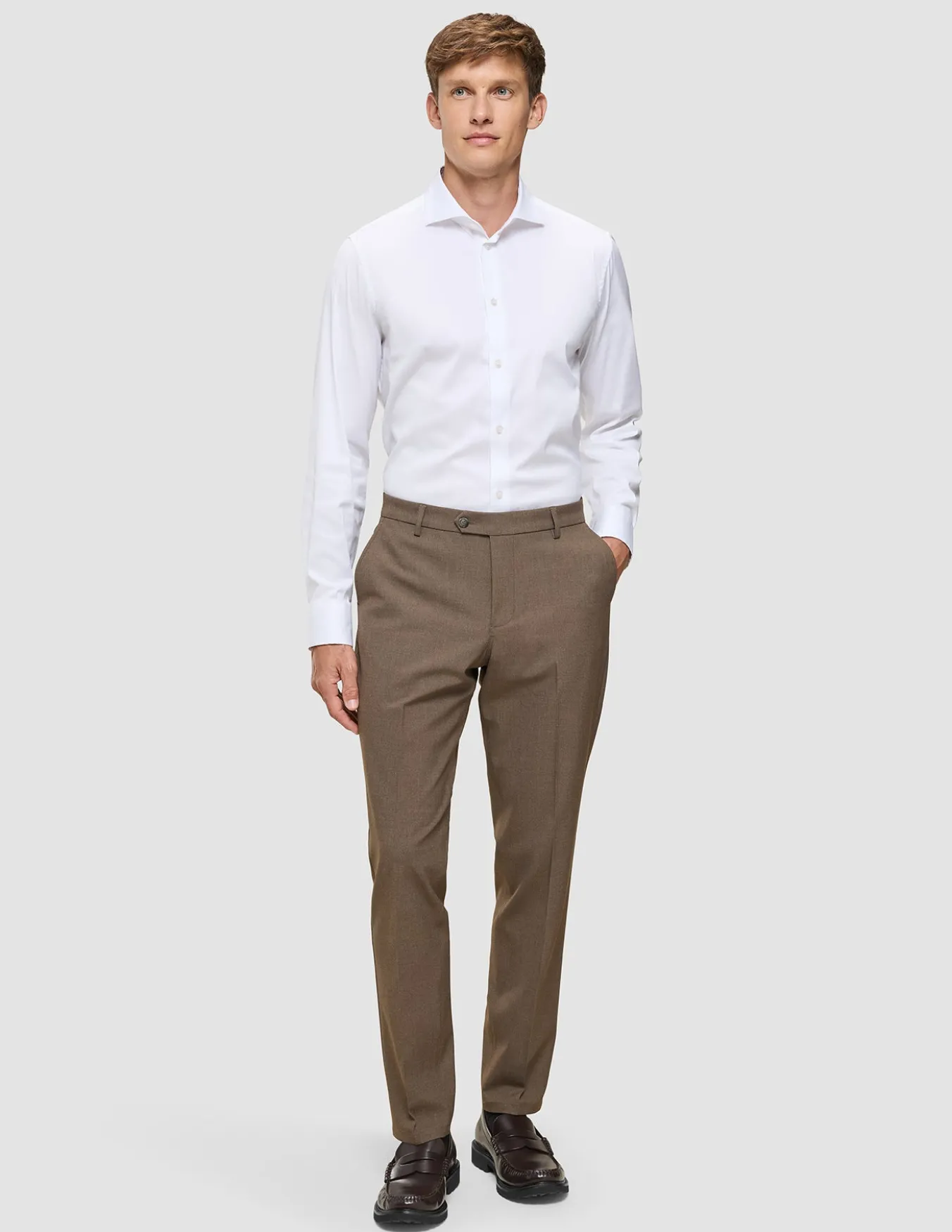 Essential Suit Pants Regular Saddle Brown Melange