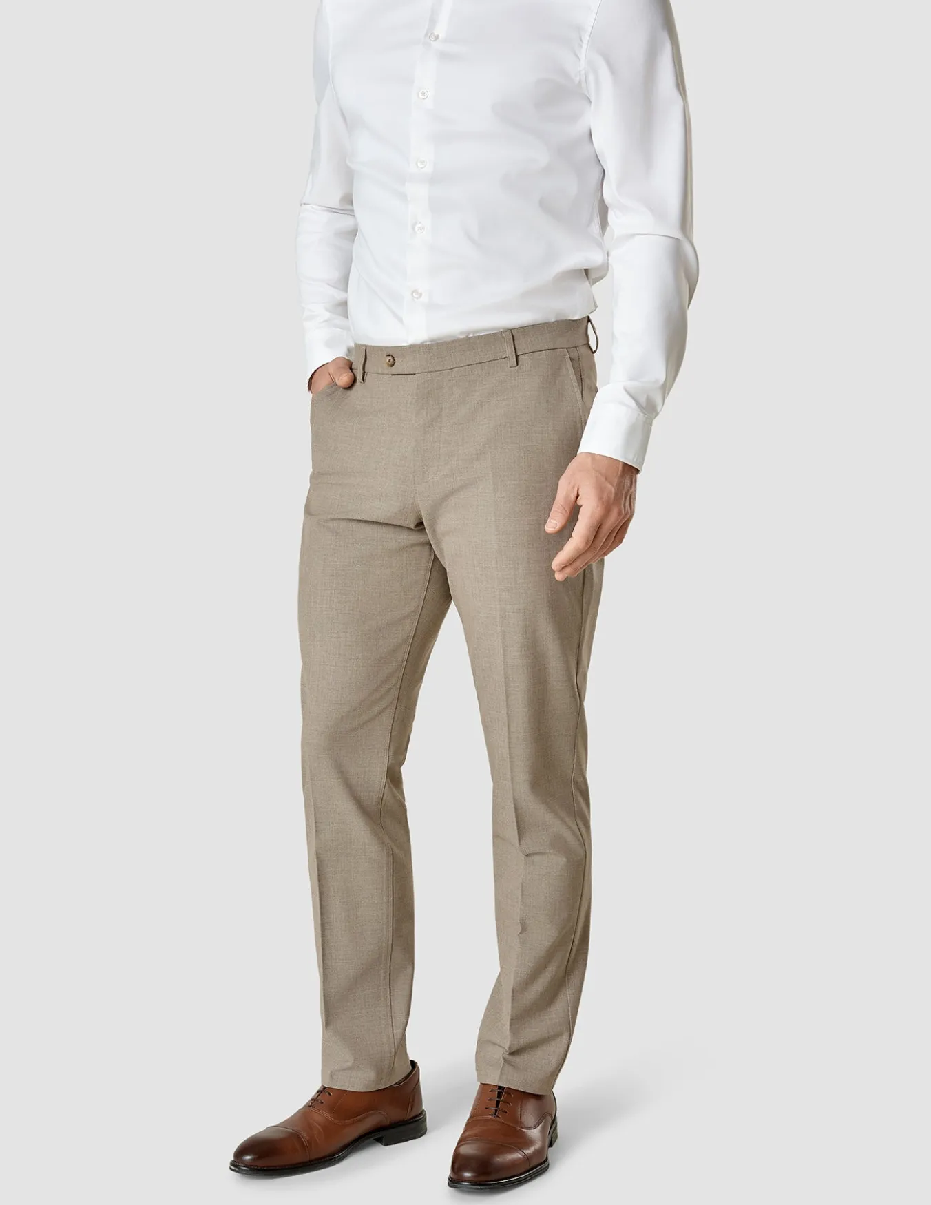 Essential Suit Pants Regular Beige Melange