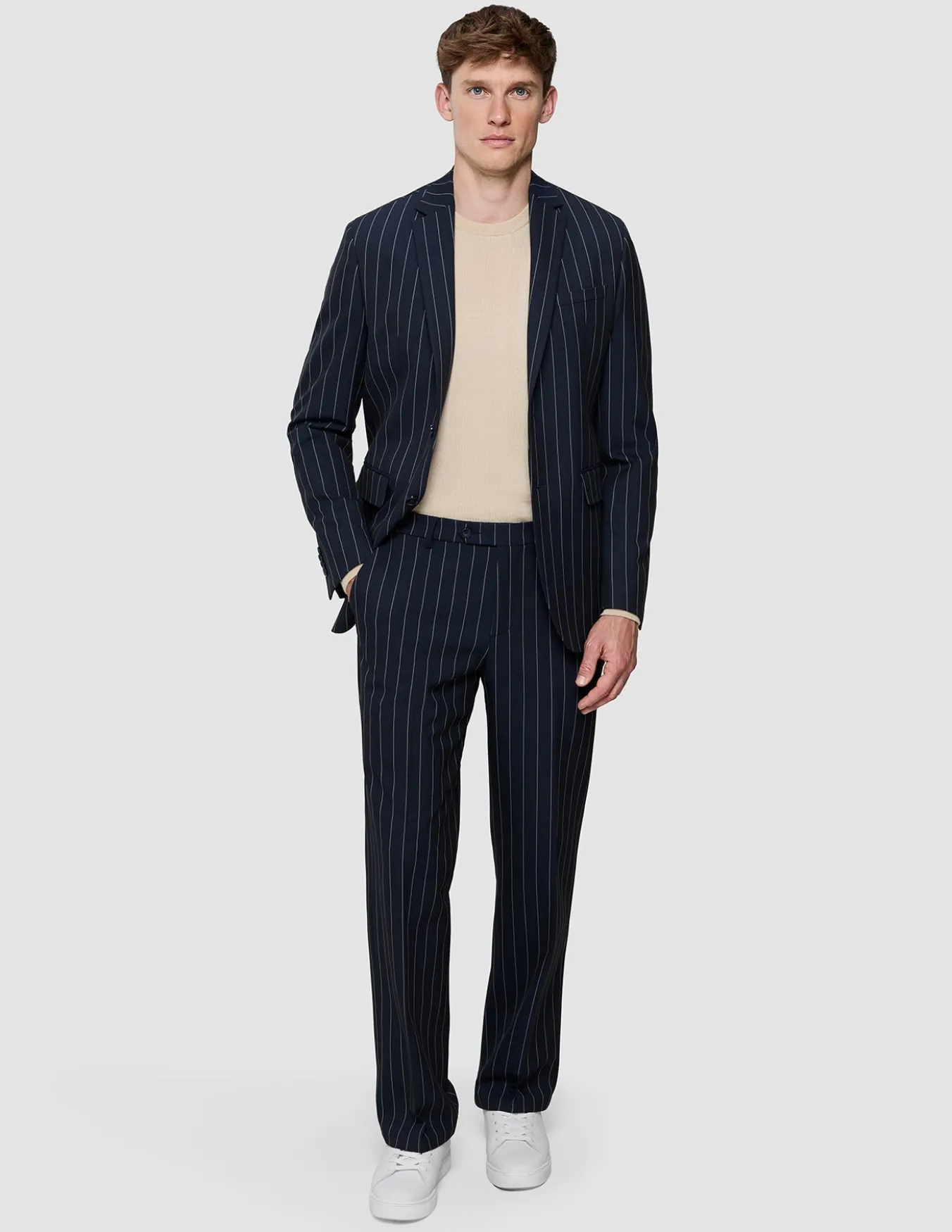 Essential Suit Pants Relaxed Fit Navy Stripes