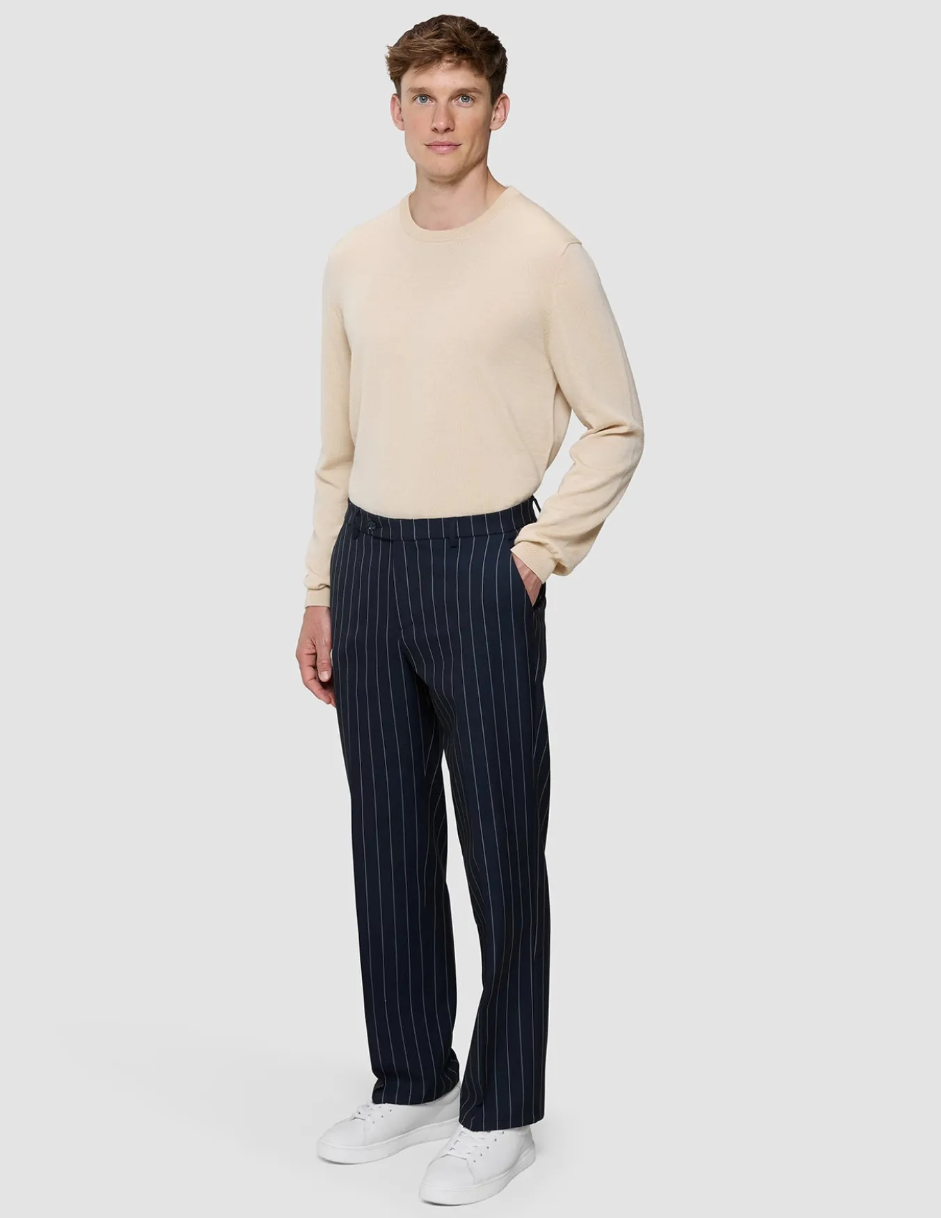 Essential Suit Pants Relaxed Fit Navy Stripes