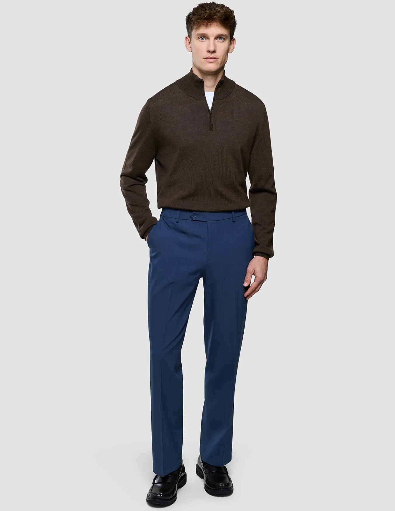 Essential Suit Pants Relaxed Fit Navy Checks