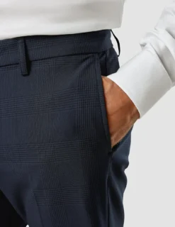 Essential Suit Pants Slim Dark Blue Check