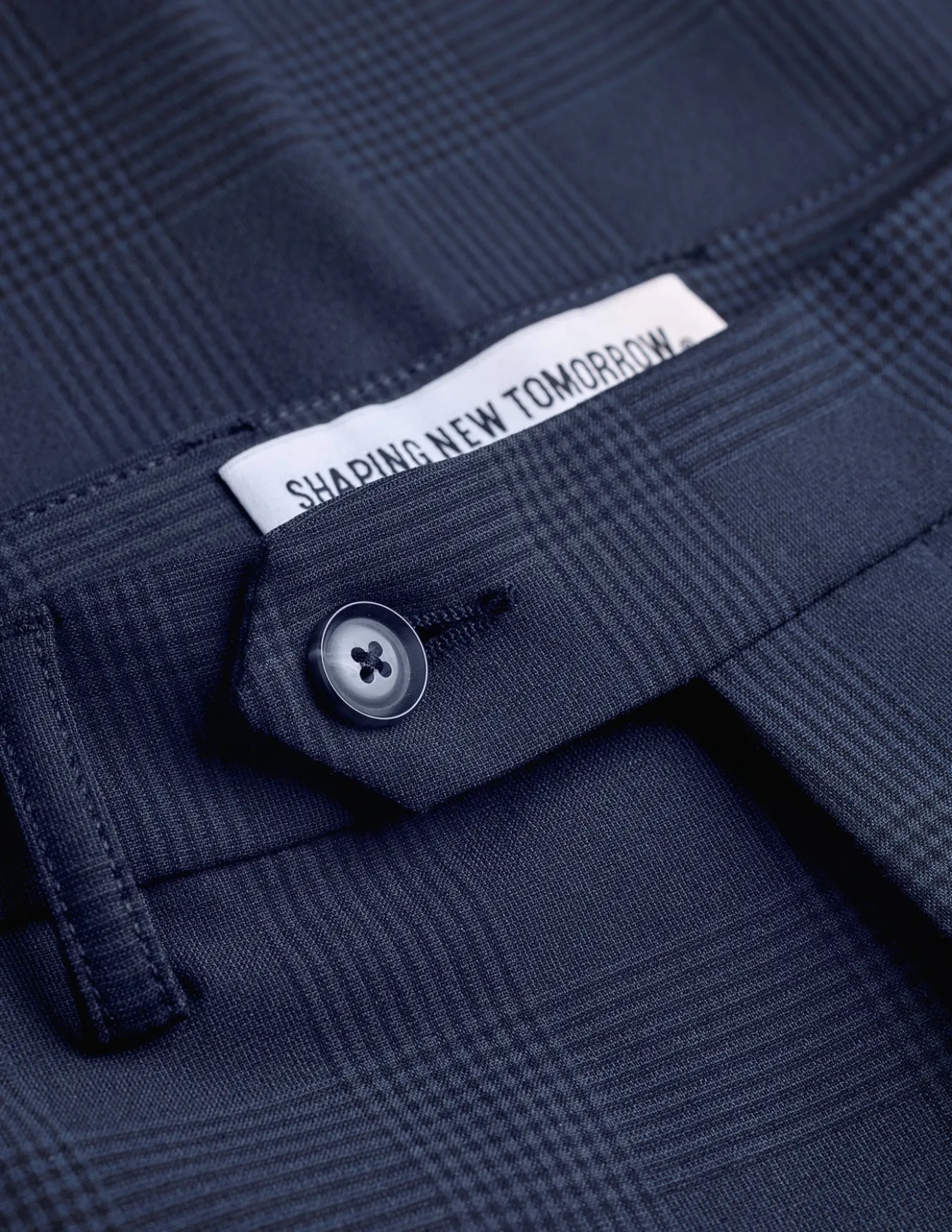 Essential Suit Pants Slim Dark Blue Check