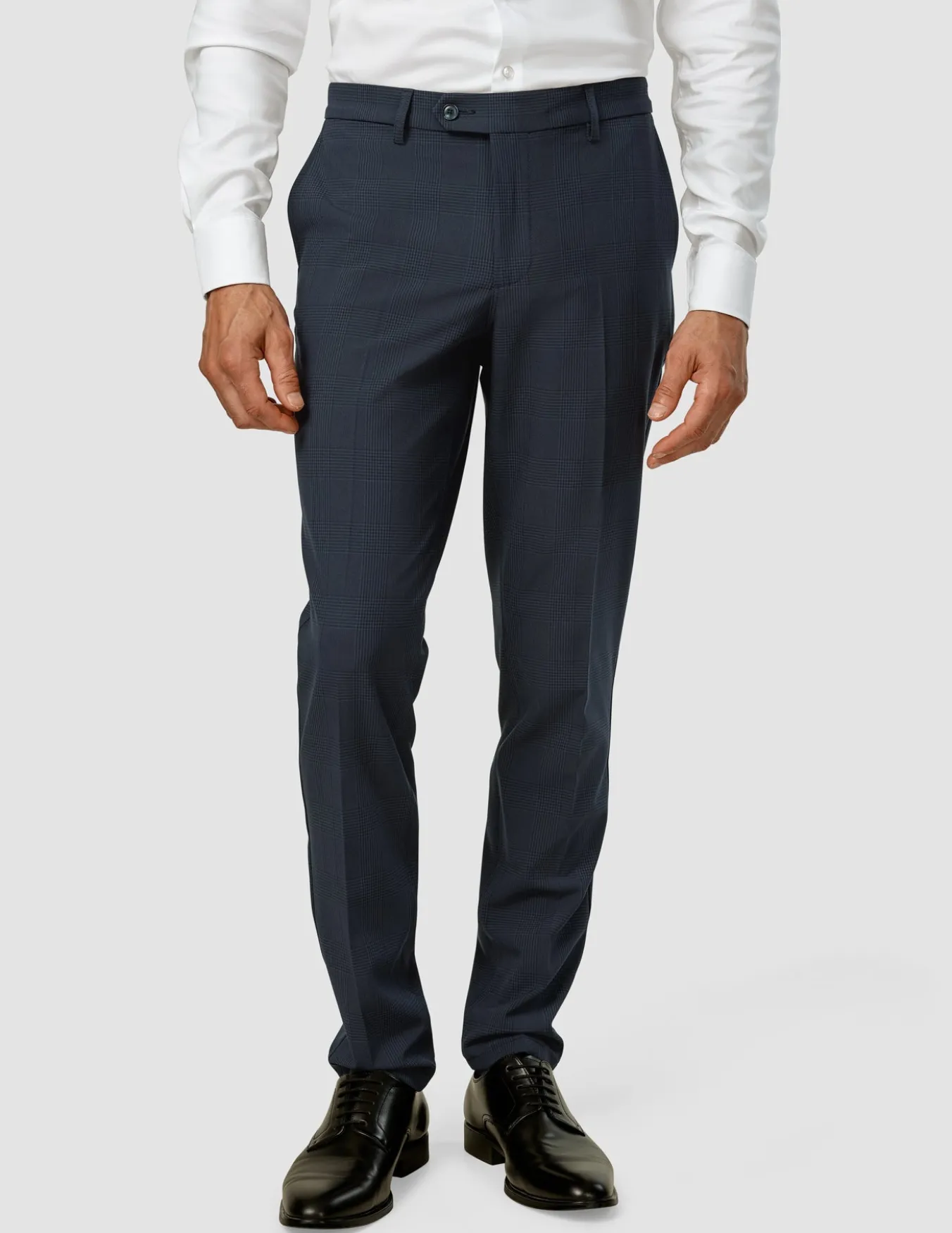 Essential Suit Pants Slim Dark Blue Check