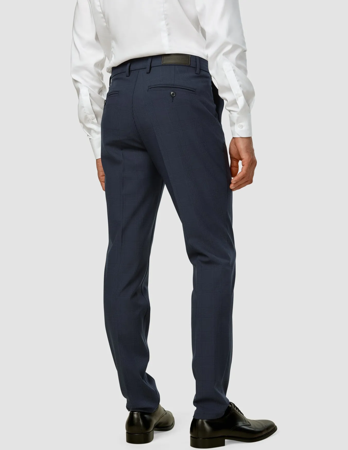 Essential Suit Pants Slim Dark Blue Check
