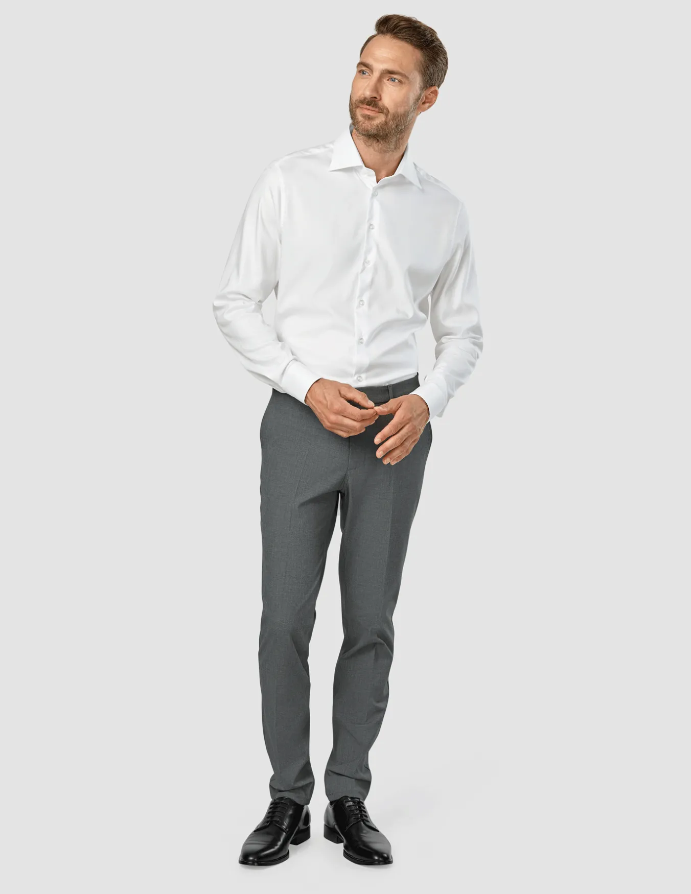 Essential Suit Pants Slim Dark Grey Melange