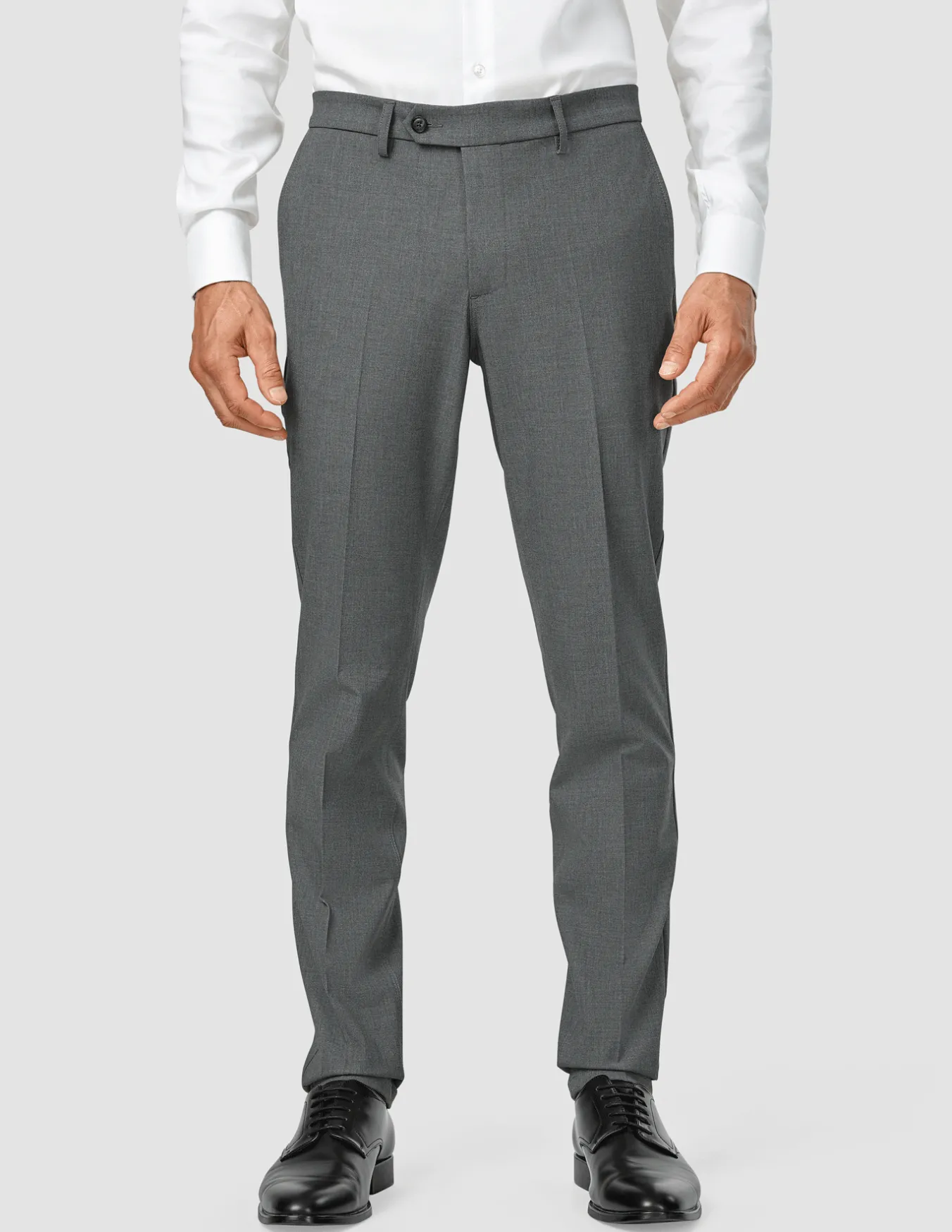 Essential Suit Pants Slim Dark Grey Melange