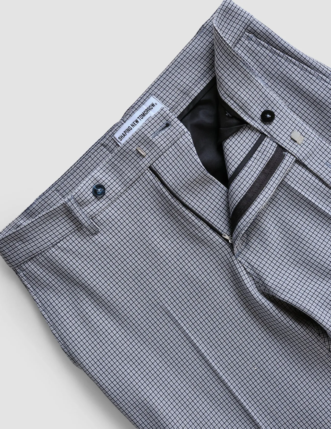Essential Suit Pants Slim Duo Check Blue