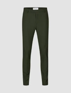 Essential Suit Pants Slim Moss Green Pinstripe