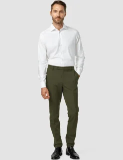 Essential Suit Pants Slim Moss Green Pinstripe