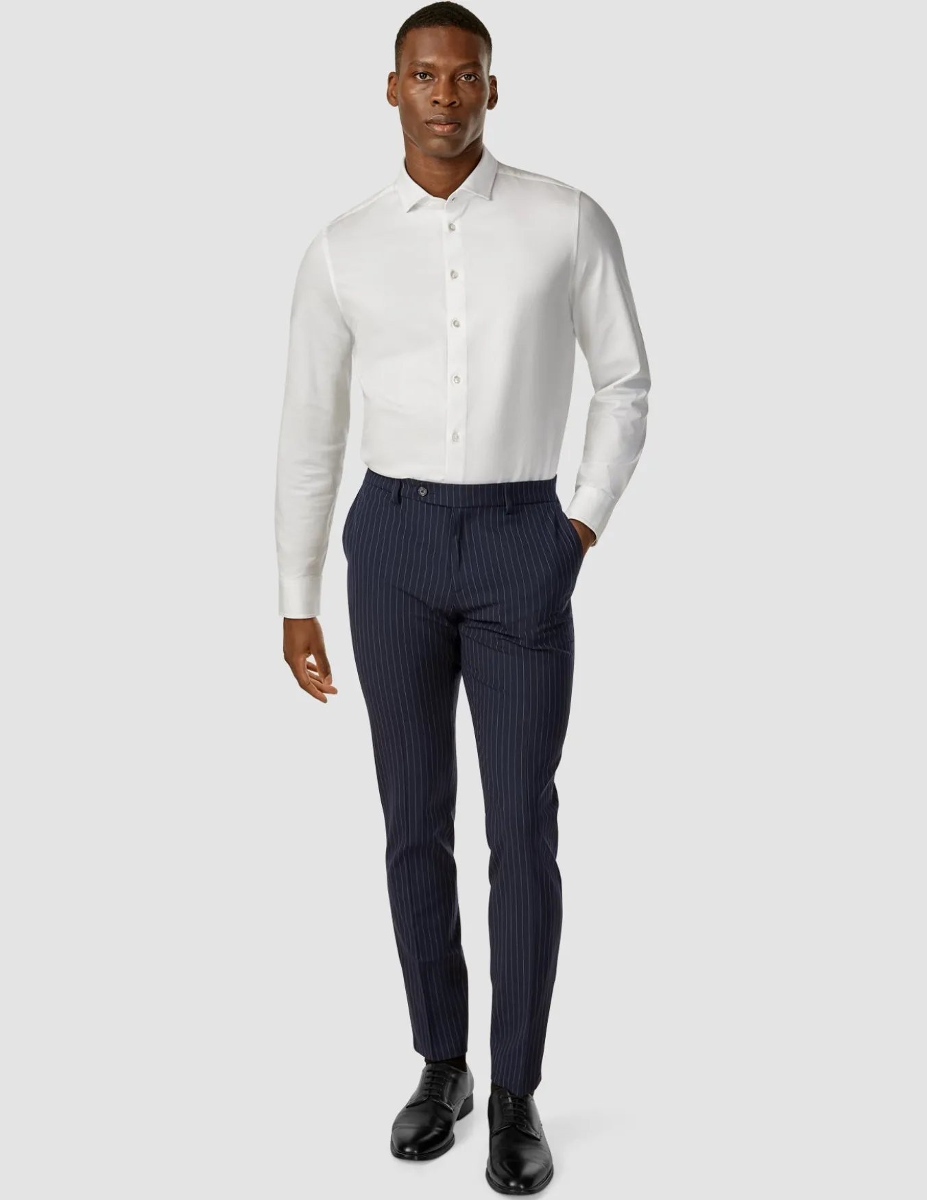 Essential Suit Pants Slim Navy Pinstripe