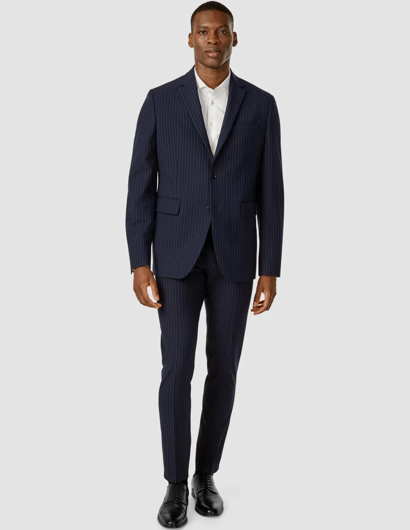 Essential Suit Pants Slim Navy Pinstripe