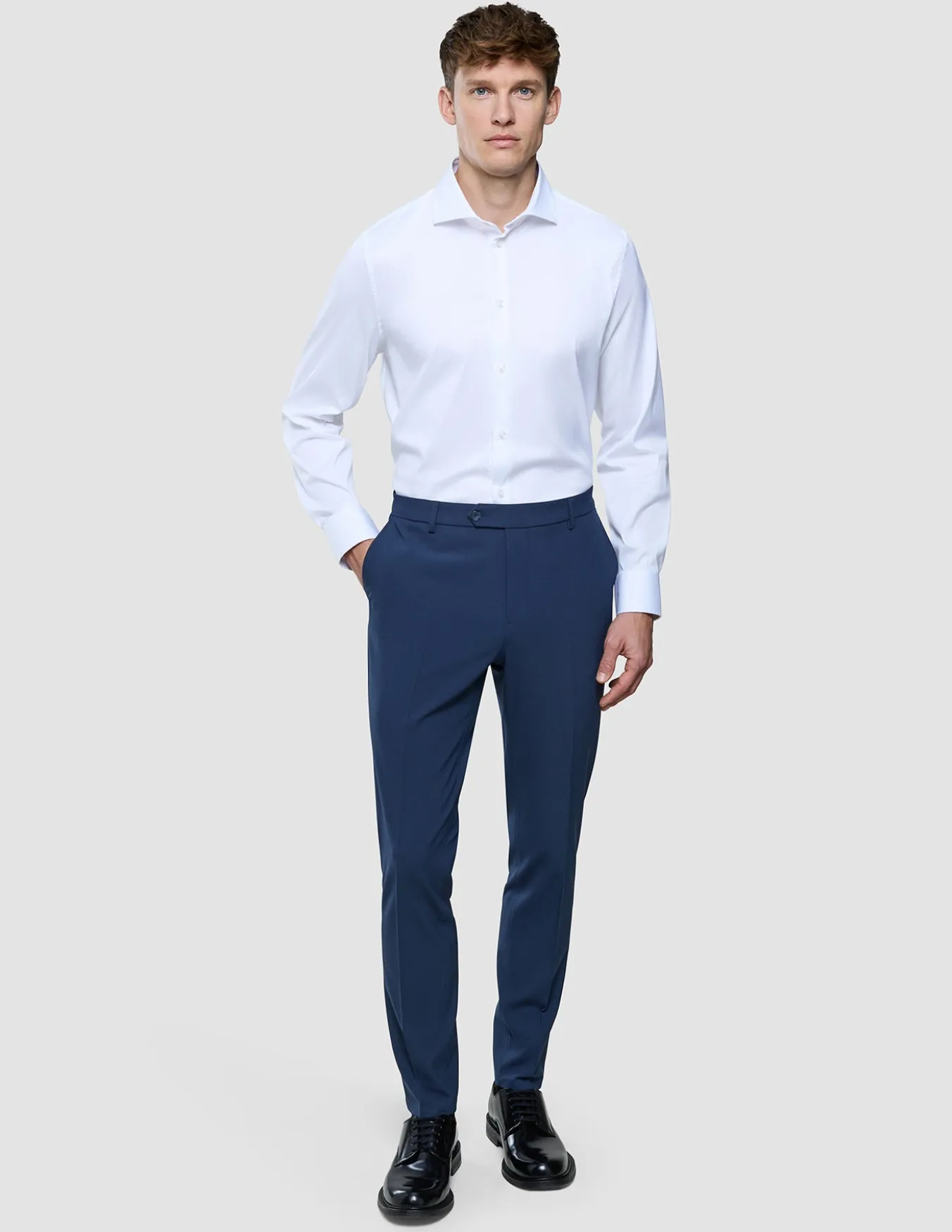 Essential Suit Pants Slim Navy Checks