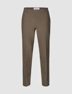 Essential Suit Pants Slim Saddle Brown Melange