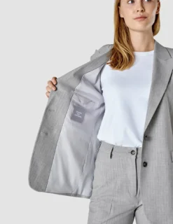 Essential Suit Tapered Light Grey Pinstriped