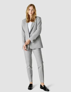 Essential Suit Tapered Light Grey Pinstriped