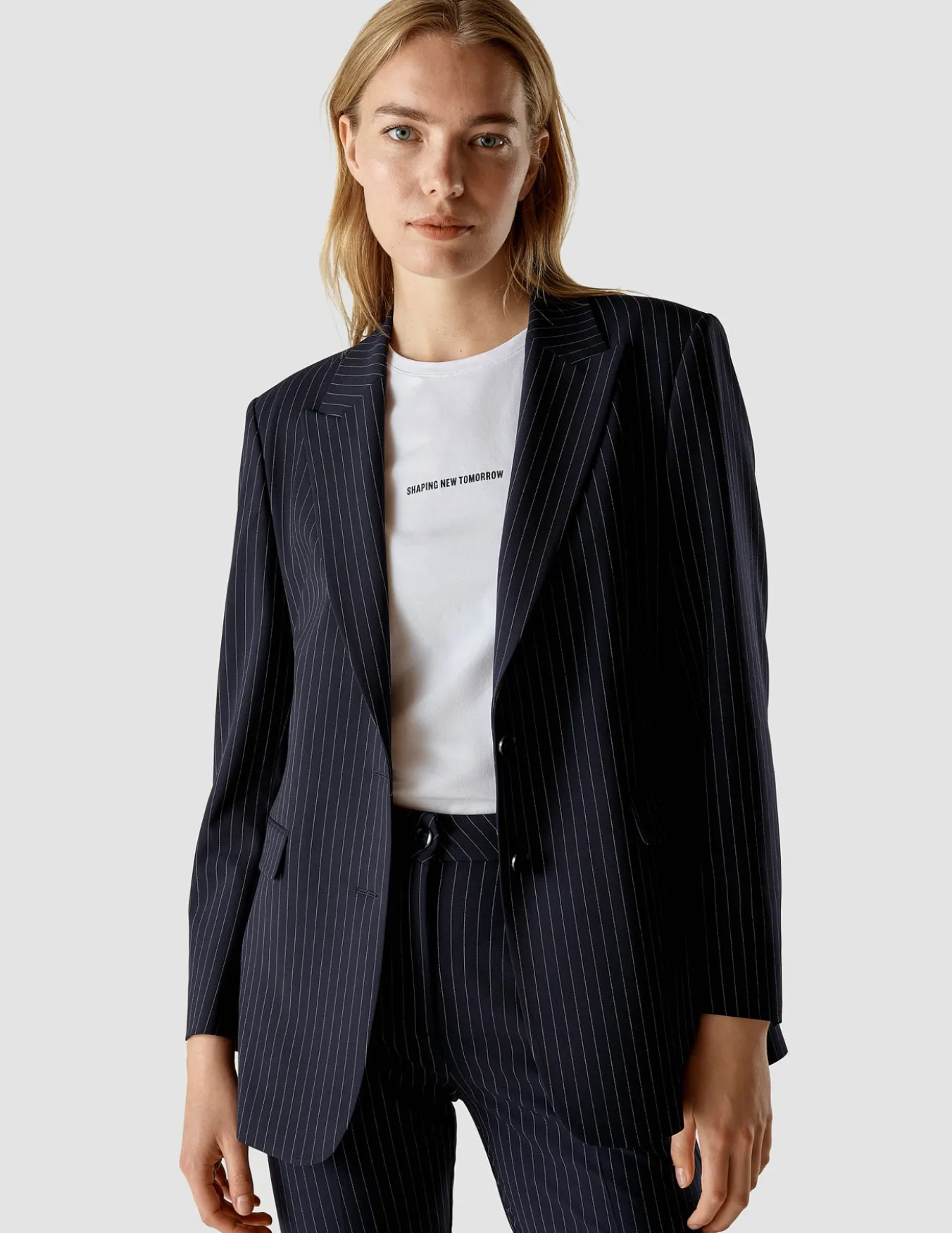 Essential Suit Tapered Navy Pinstripe