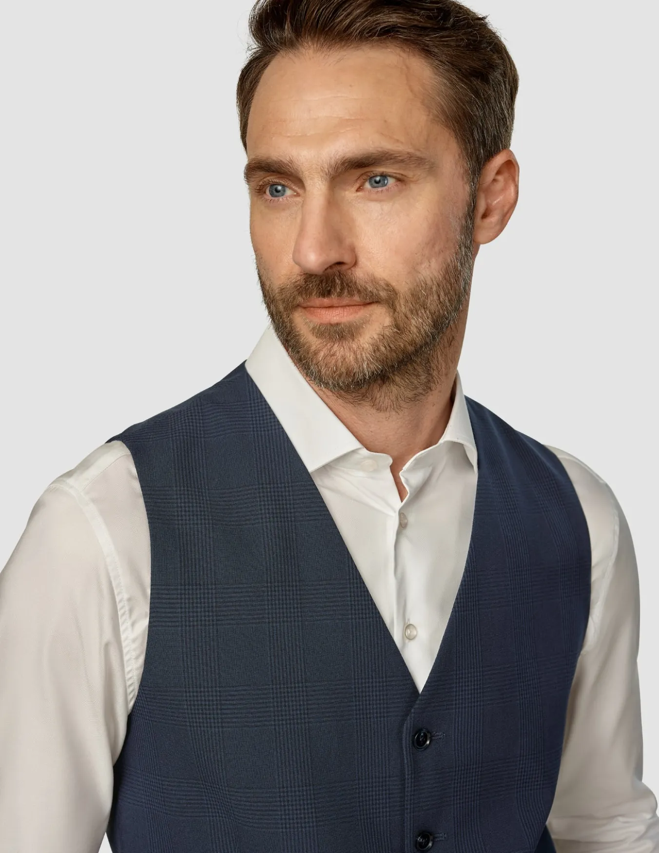 Essential Vest Dark Blue Check