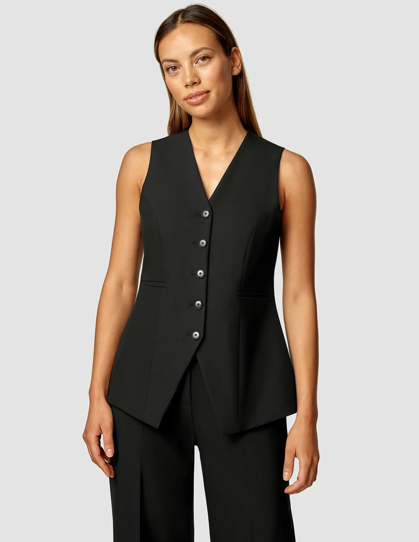 Essential Vest Long Black