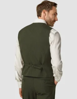 Essential Vest Moss Green Pinstripe