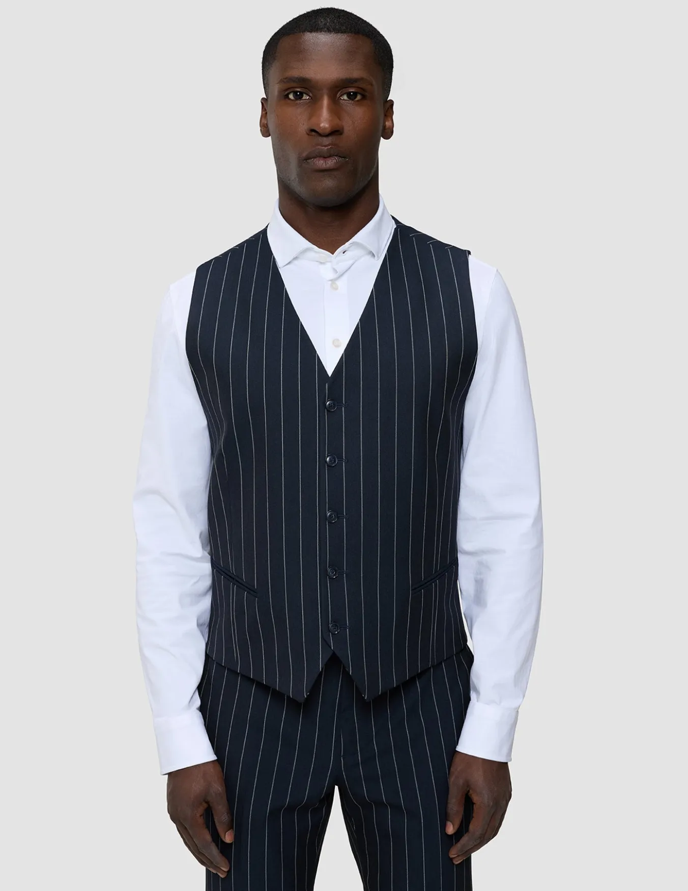 Essential Vest Navy Stripes