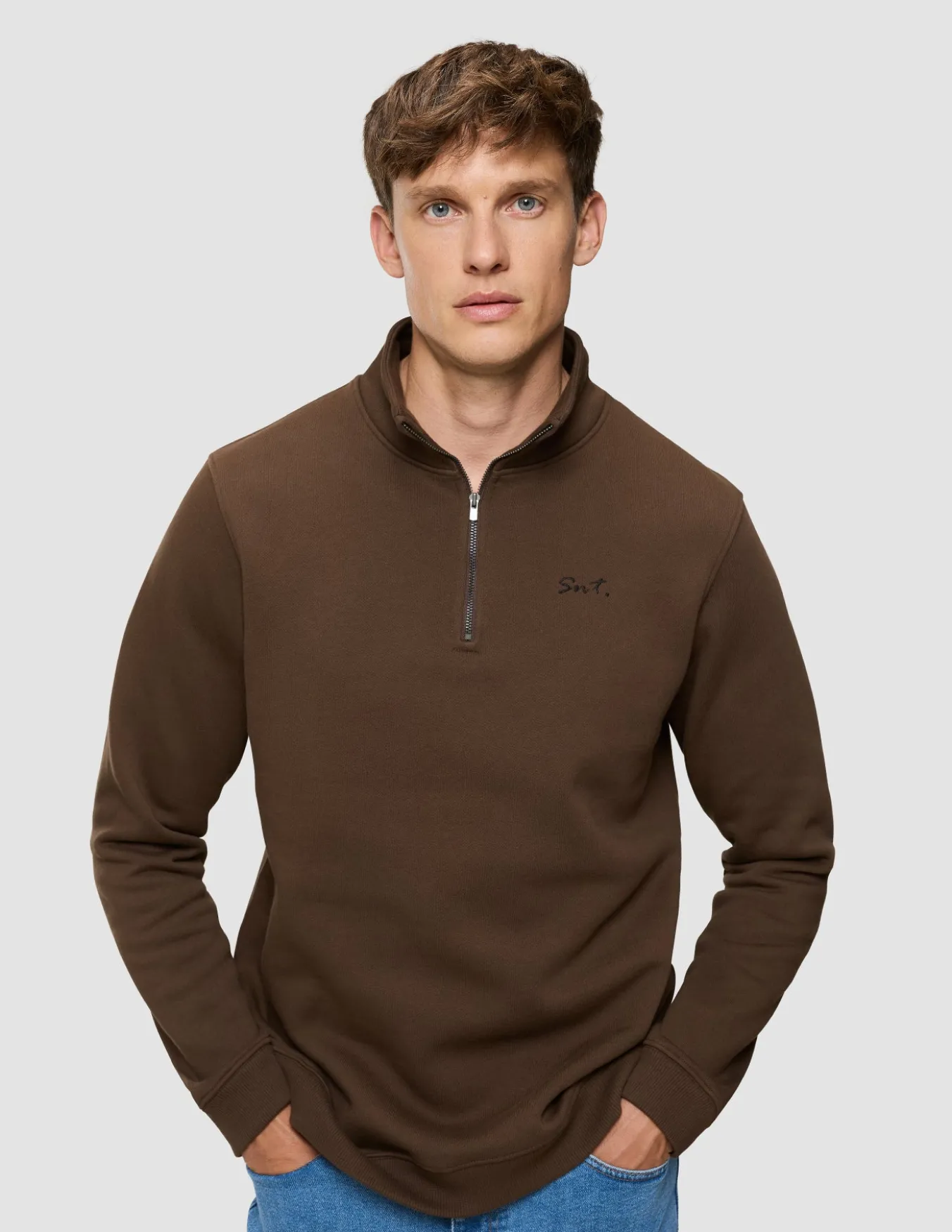 Everyday Half Zip Saddle Brown