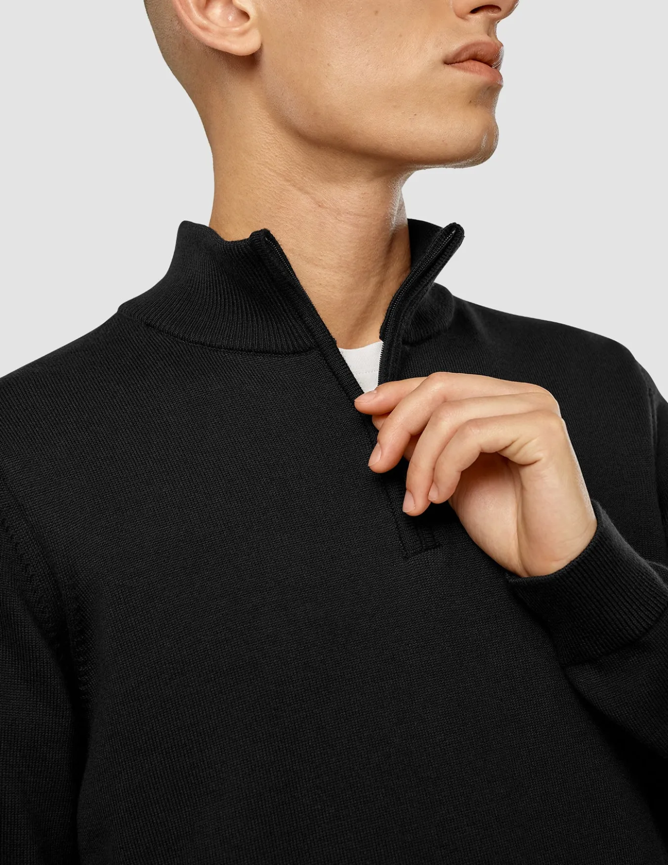 Everyday Knit Half Zip Black