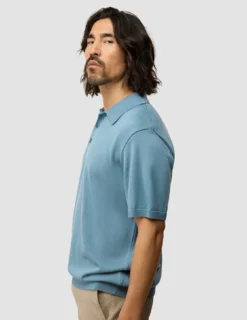 Everyday Knit Short Sleeve Polo Blue Mirage