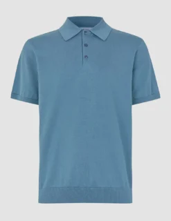 Everyday Knit Short Sleeve Polo Blue Mirage