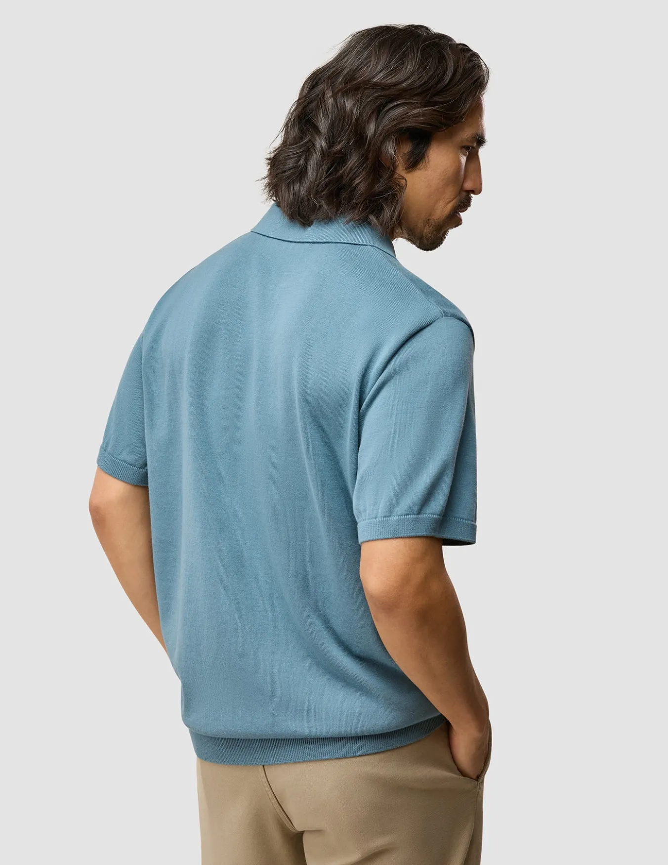 Everyday Knit Short Sleeve Polo Blue Mirage