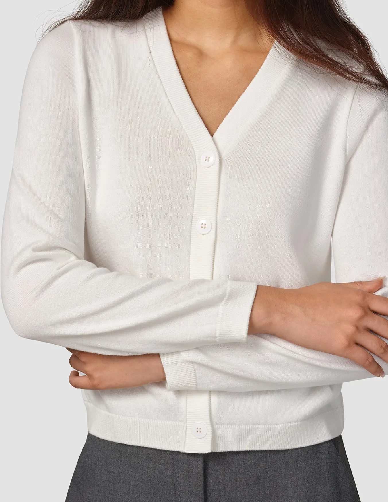 Fine Knit Cardigan Off White