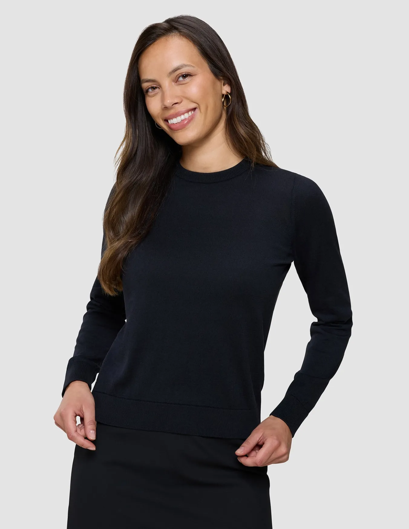 Fine Knit Crewneck Black