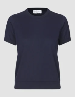 Fine Knit T-shirt Navy