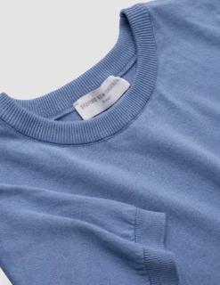 Fine Knit T-shirt Serenity Blue