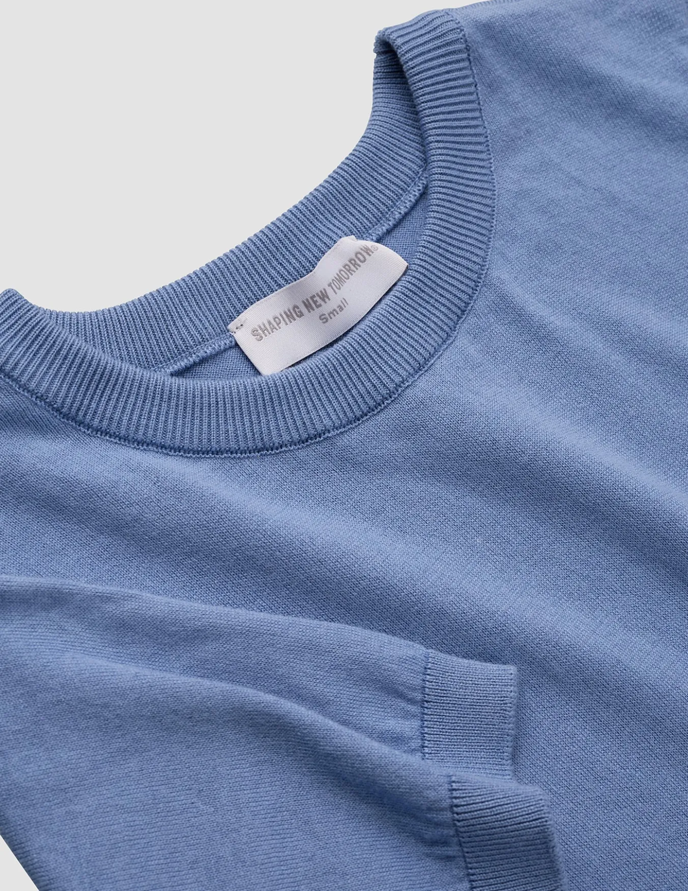 Fine Knit T-shirt Serenity Blue