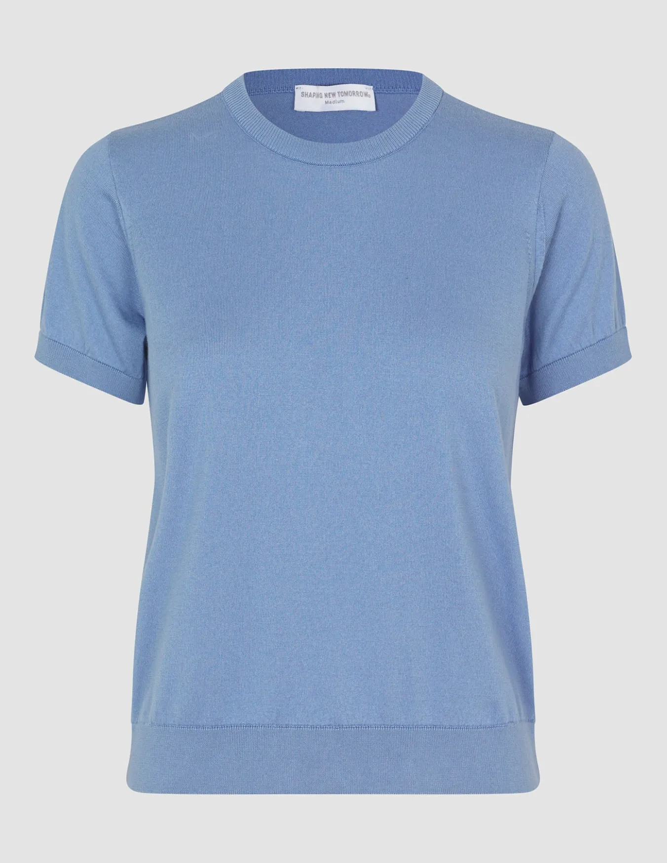 Fine Knit T-shirt Serenity Blue