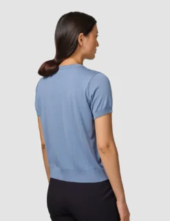 Fine Knit T-shirt Serenity Blue