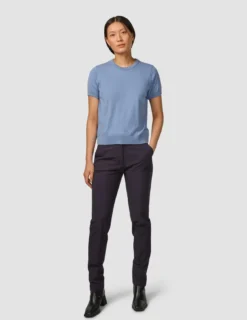 Fine Knit T-shirt Serenity Blue