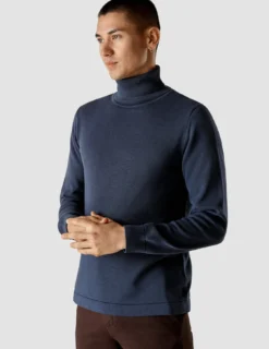 Fine Knit Turtleneck Navy