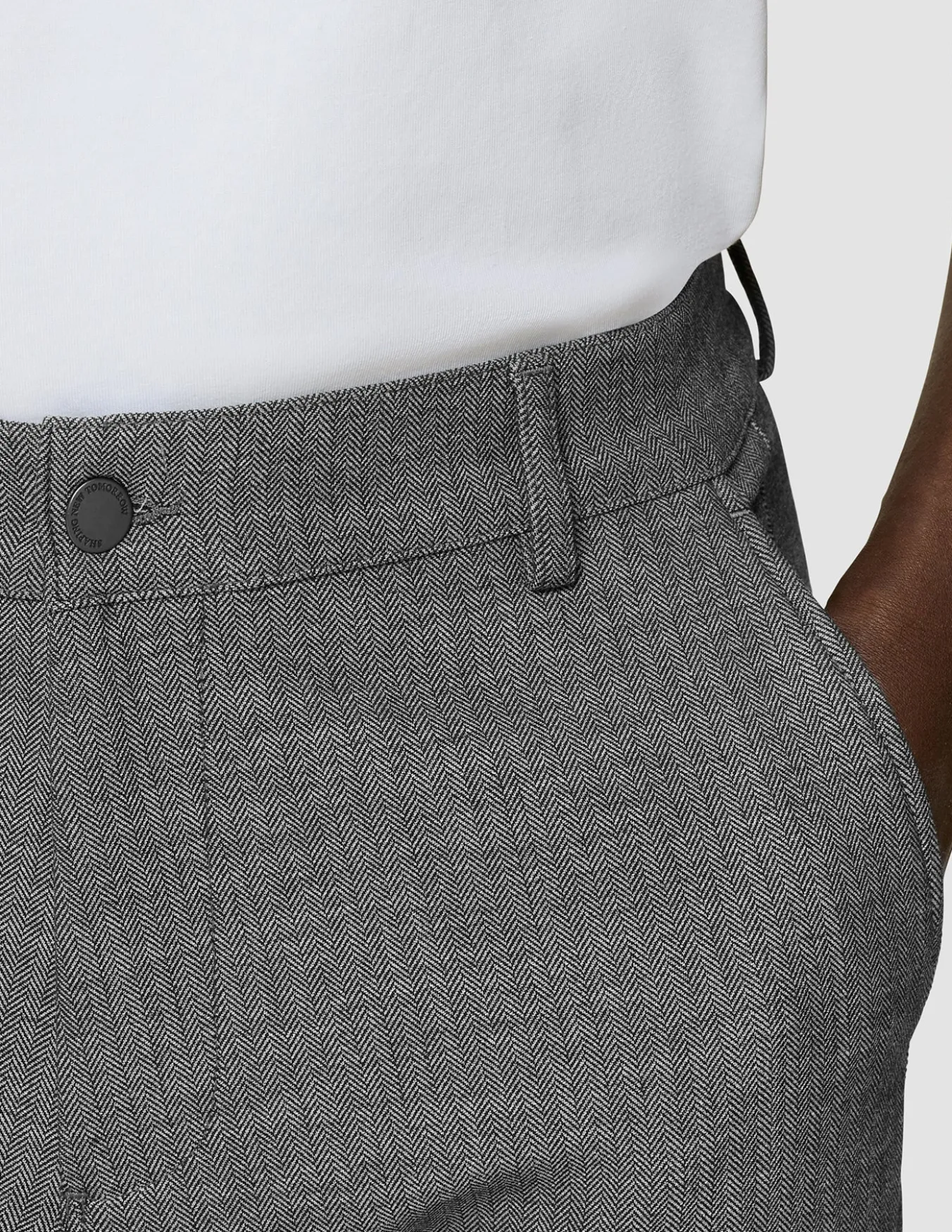 Heavy Edition Pants Slim Grey Herringbone 2.0
