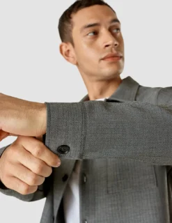 Heavy Edition Transitional Overshirt Grey Herringbone