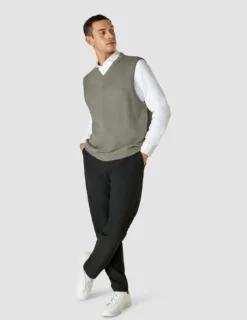 Heavy Knit Vest Stone Green
