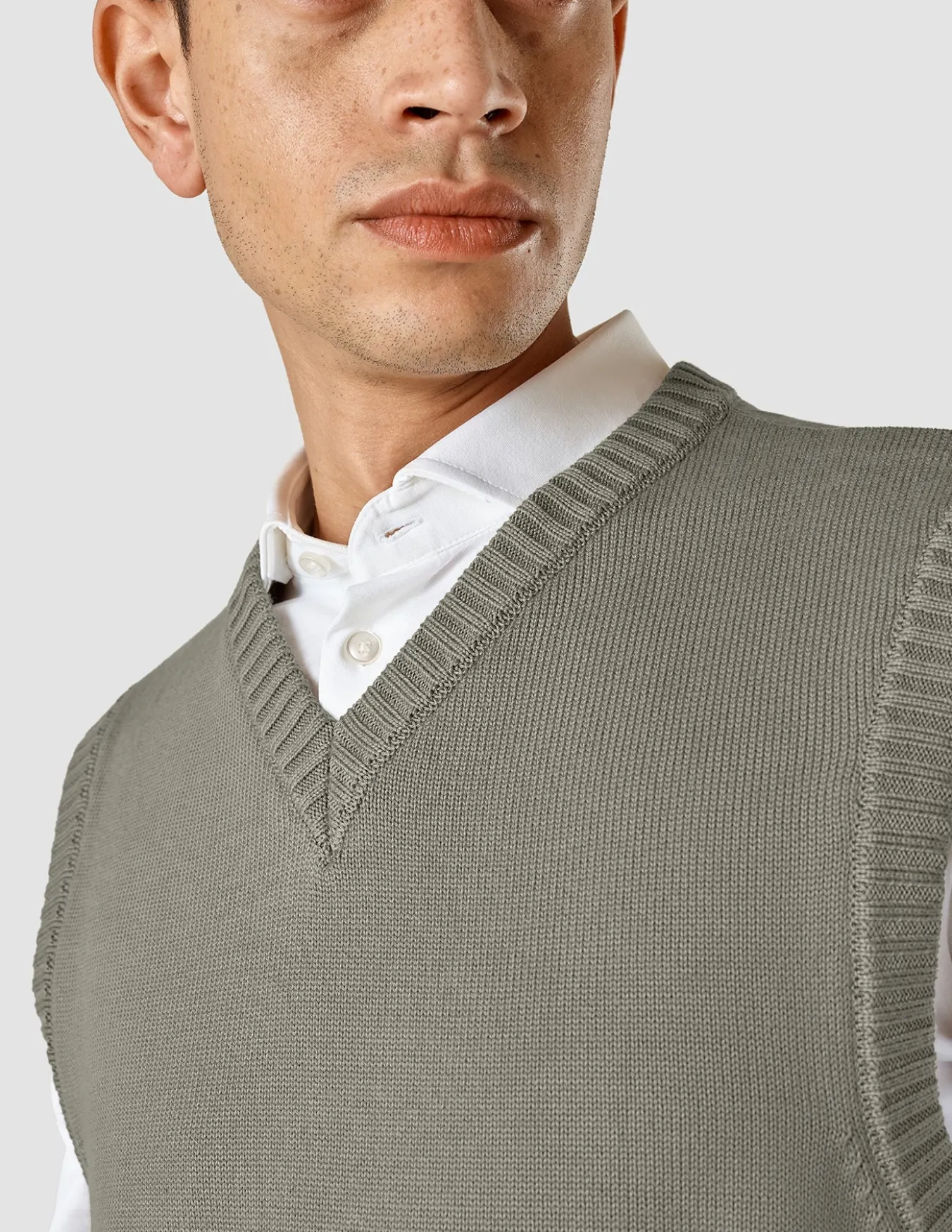 Heavy Knit Vest Stone Green