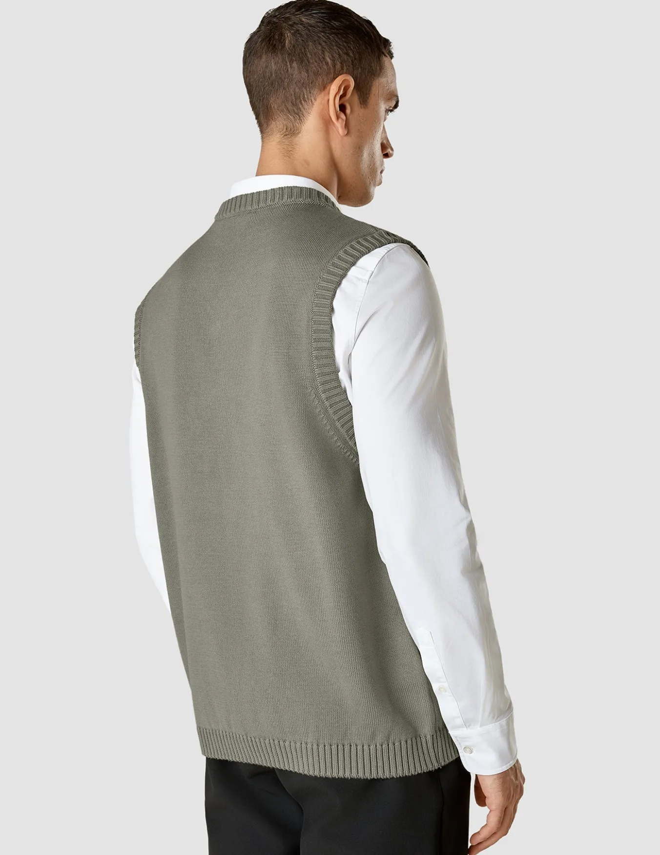 Heavy Knit Vest Stone Green